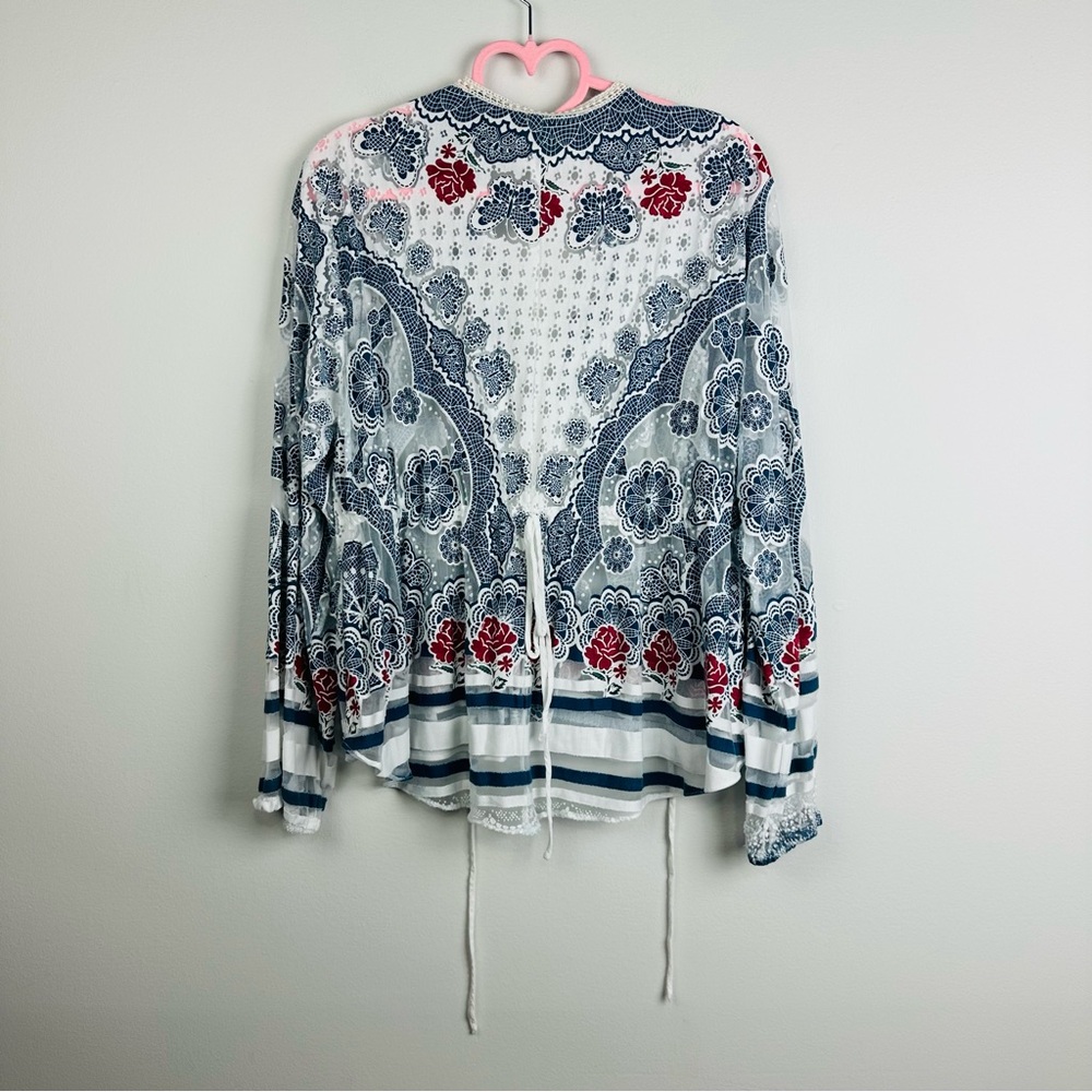 FARM Rio Blue and Red Patterned Blouse - Picture 10 of 15